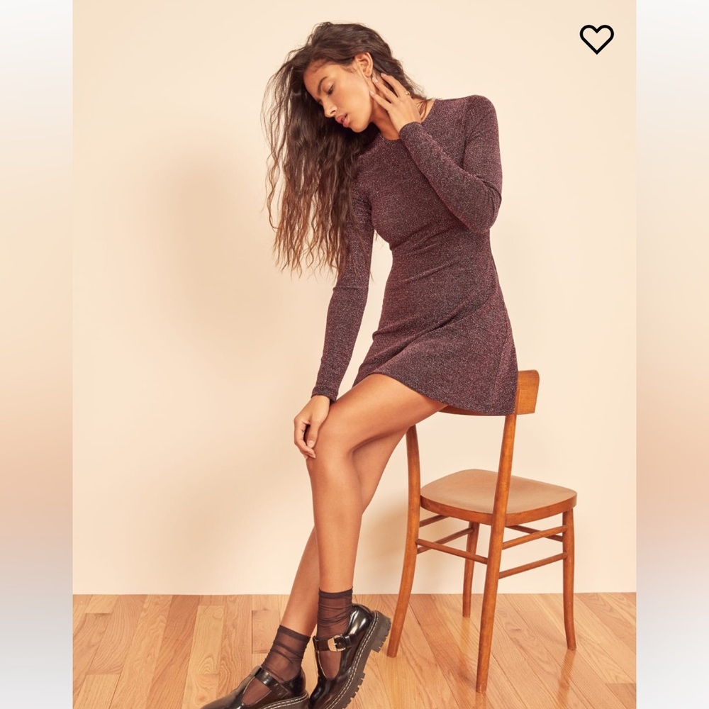 Reformation Riley Dress in Silver